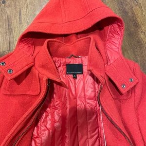 Banana Republic Red Orange wool coat.  Size M
